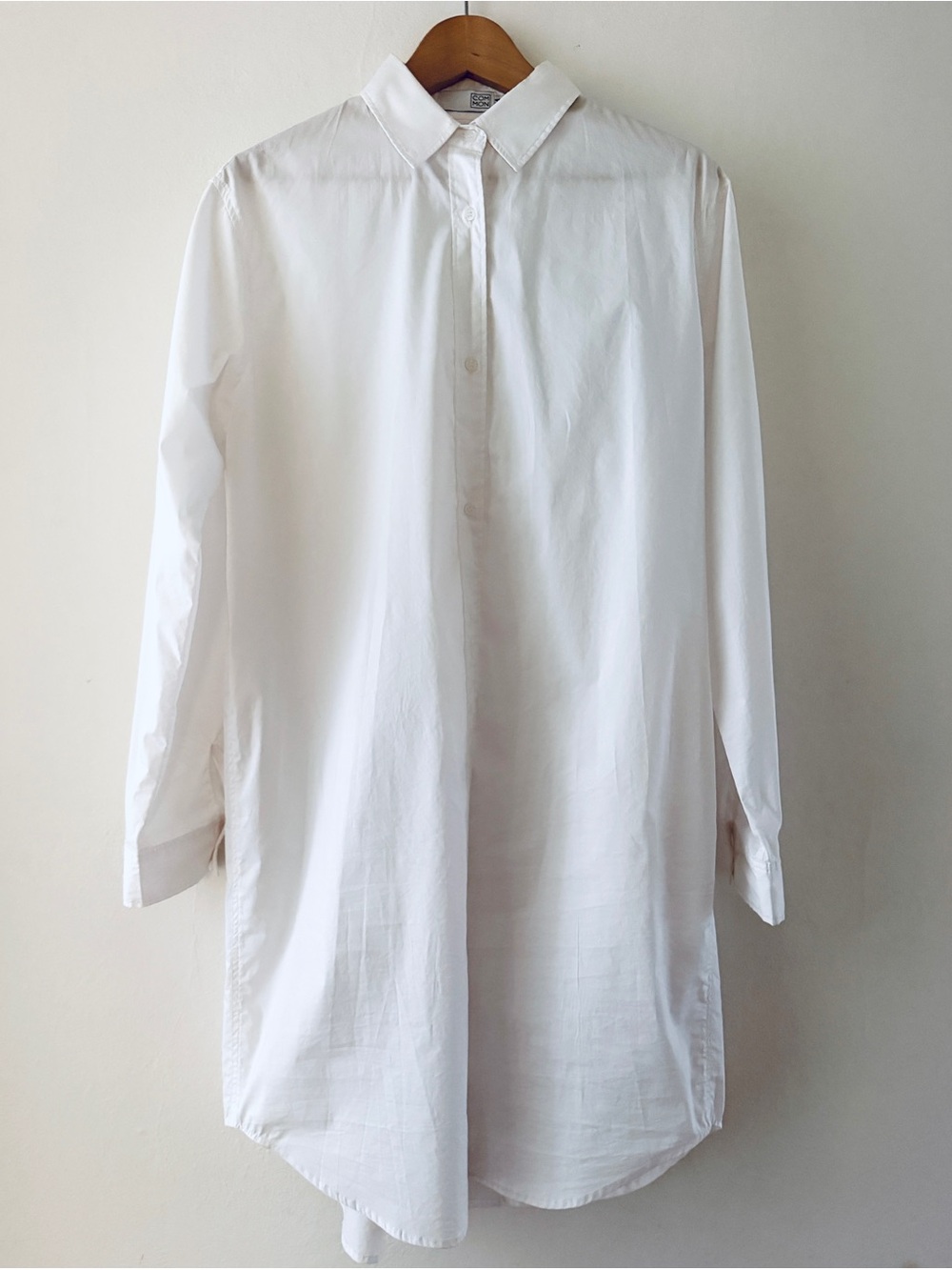 Classic White Midi Shirt Dress - White